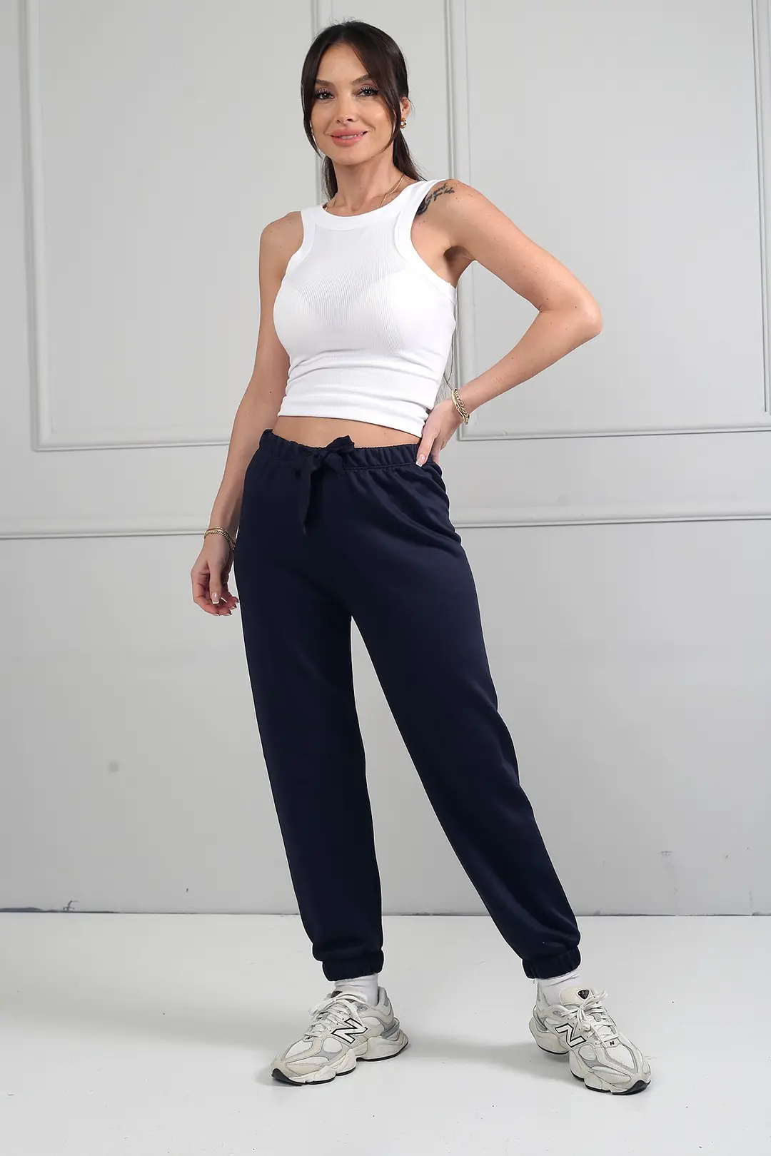 Kadın Jogger Beli Lastikli Pantolon - Lacivert